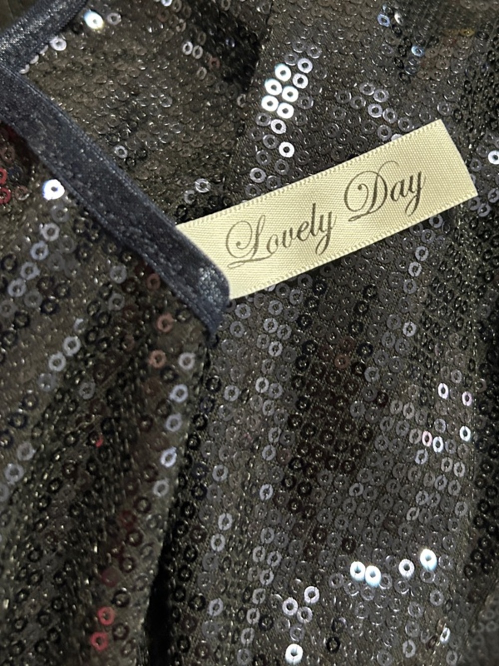 Lovely Day Sparkly Black Sequin High-Low Midi/Maxi Party Dress – Size Small - Picture 7 of 8